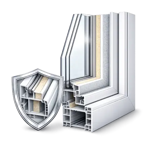 Strong insulated UPVC slide and fold door frames