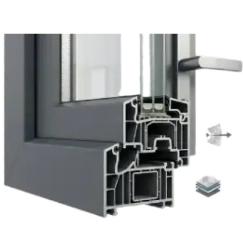 Strong insulated UPVC sliding door frame system