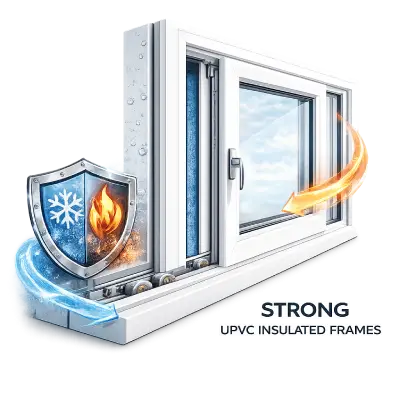 Strong insulated UPVC sliding window frame system