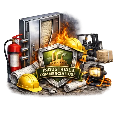 Fire rated metal doors for industrial and commercial buildings