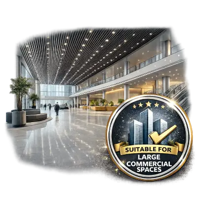 Aluminium baffle ceiling ideal for large commercial interiors