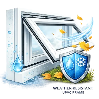 Weather-resistant UPVC tilt and turn window frame