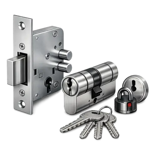 Heavy-duty sash lock case made of corrosion-resistant stainless steel for long-term reliability.