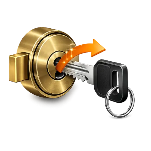 Precision-engineered internal cylinder for smooth key turn and locking operation.