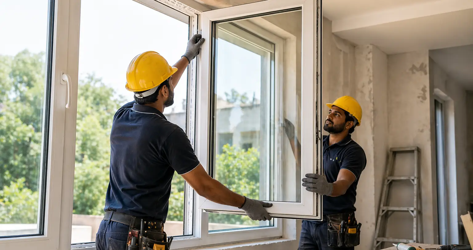 uPVC windows and doors India installation process home