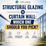 Blog banner illustrating structural glazing vs curtain wall, helping compare design, performance, cost, and the best façade system for commercial buildings.